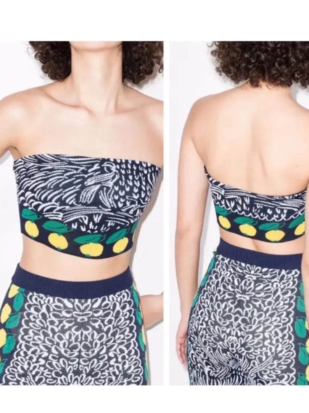 Staud Navy Lemon Print Set
